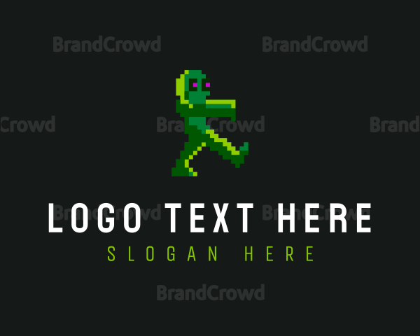 Gaming Pixelated Zombie Logo