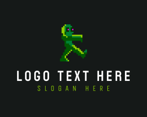 Ghoul - Gaming Pixelated Zombie logo design