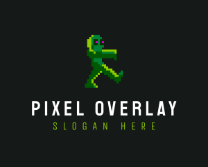 Gaming Pixelated Zombie logo design