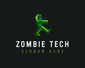 Zombie - Gaming Pixelated Zombie logo design