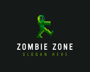 Zombie - Gaming Pixelated Zombie logo design