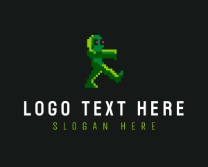 Streamer - Gaming Pixelated Zombie logo design