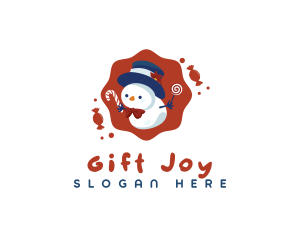 Snowman Sweet Candy logo design