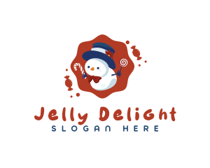 Snowman Sweet Candy logo design