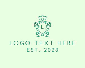 Line Art - Natural Crest Shield logo design