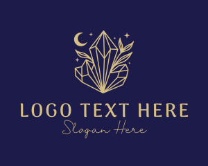 Diamond - Night Crystal Leaves logo design