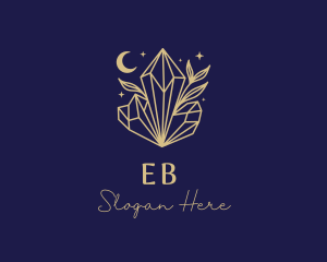 Horoscope - Night Crystal Leaves logo design
