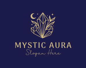 Esoteric - Night Crystal Leaves logo design