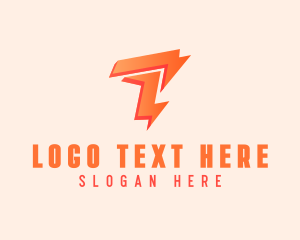 Express Lightning Letter T logo design