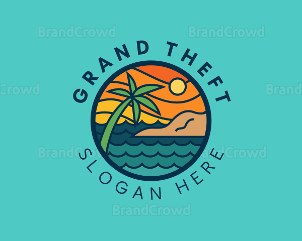 Tropical Island Beach Logo