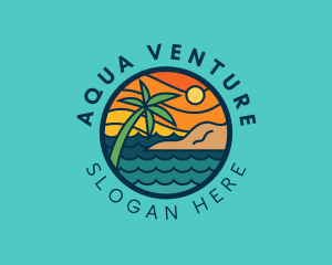 Snorkeling - Tropical Island Beach logo design