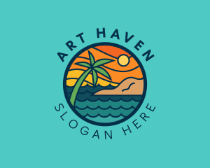 Tropical Island Beach  logo design