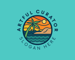 Tropical Island Beach  logo design