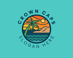 Tropical Island Beach  logo design