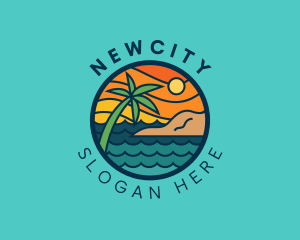 Tropical Island Beach  logo design