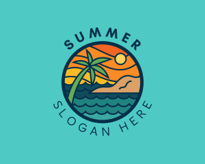 Tropical Island Beach  logo design