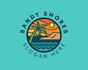 Beach - Tropical Island Beach logo design