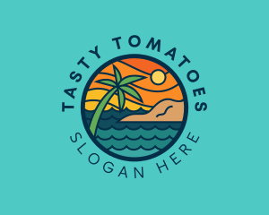 Tropical Island Beach  logo design