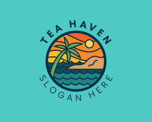 Tropical Island Beach  logo design