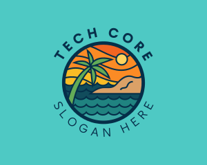 Tropical Island Beach  logo design