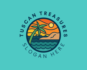 Tropical Island Beach  logo design