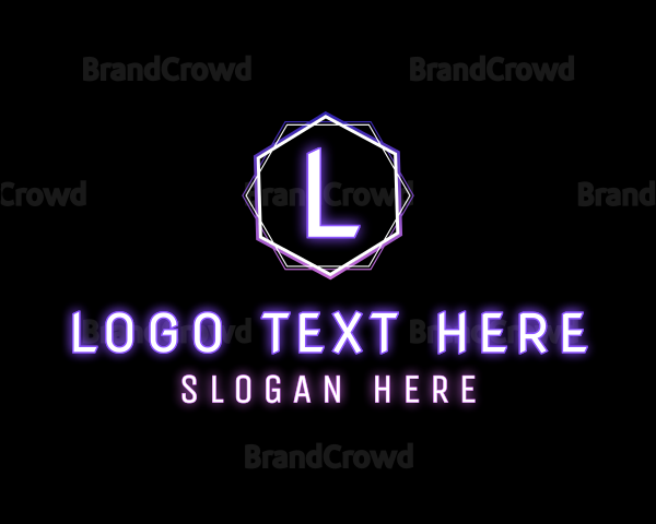 Geometric Futuristic Neon Club Logo