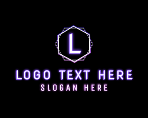 Letter - Geometric Futuristic Neon Club logo design