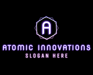 Geometric Futuristic Neon Club logo design