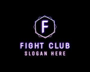 Geometric Futuristic Neon Club logo design