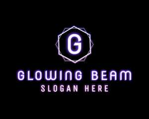 Geometric Futuristic Neon Club logo design