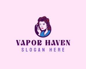 Lady Smoking Cigarette logo design