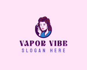 Lady Smoking Cigarette logo design