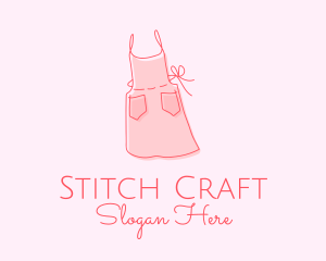 Dressmaking - Pink Apron Dress logo design