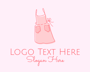 Dressmaker - Pink Apron Dress logo design