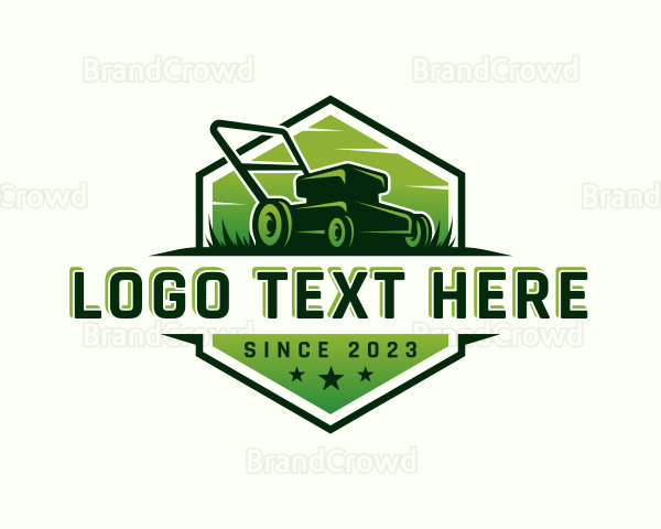 Lawn Grass Mowing Logo