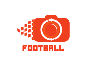 Orange - Camera Pixels Arrows logo design