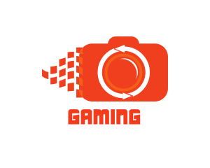 Snappy - Camera Pixels Arrows logo design