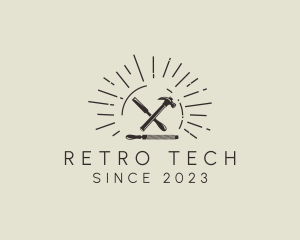 Retro Mechanic Tools logo design