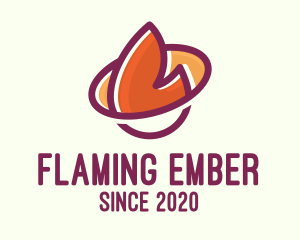 Burning - Burning Flame Planet Orbit logo design