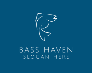 Bass - Animal Fish Line Art logo design