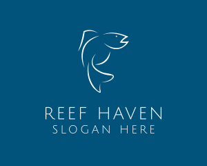 Reef - Animal Fish Line Art logo design