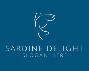 Sardine - Animal Fish Line Art logo design