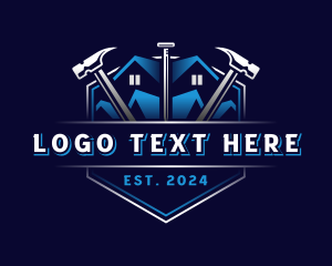 Hammer - Nail Hammer Carpentry logo design