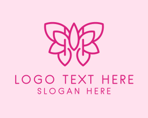 Winged - Feminine Butterfly Outline logo design