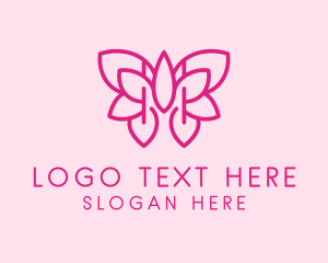 Beauty Salon - Feminine Butterfly Outline logo design