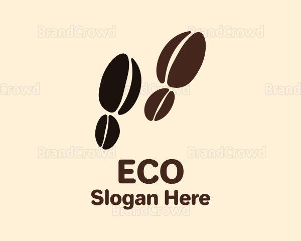 Coffee Bean Footsteps Logo