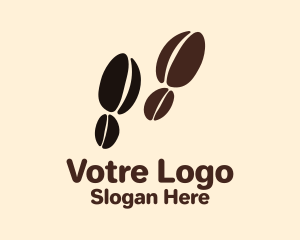 Latte - Coffee Bean Footsteps logo design