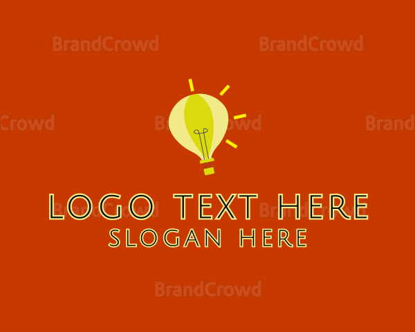 Lightbulb Hot Air Balloon Logo