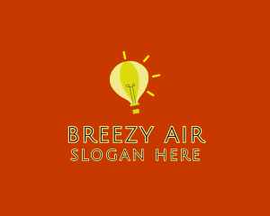 Lightbulb Hot Air Balloon  logo design