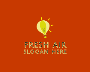 Lightbulb Hot Air Balloon  logo design